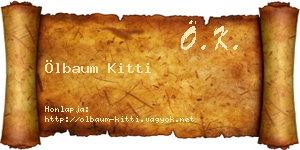 Ölbaum Kitti névjegykártya